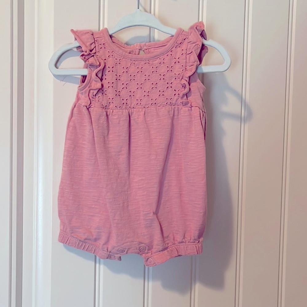 Carter’s Baby Girl Little Rose Pink Romper SZ 3M